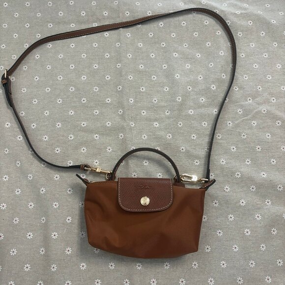 Longchamp Le Pliage Recycled Mini Bag Brown - Picture 1 of 5